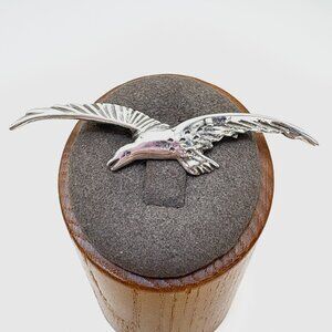 VTG Sterling Silver 925 Flying Seagull Textured Brooch Size 2.5" Length